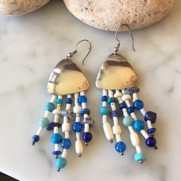 Vintage Native American Dangle Beads Earrings - Picture 6 of 12